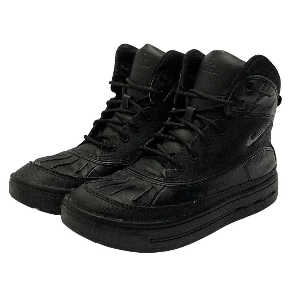 Nike ACG Woodside 2 High Triple Black Youth Outdoor Winter Hiking Boots 6.5Y